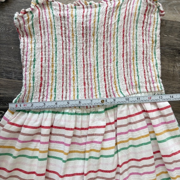 Polagram Multicolor Stripe Smocked Tie Strap Maxi Dress Size M - Picture 6 of 13